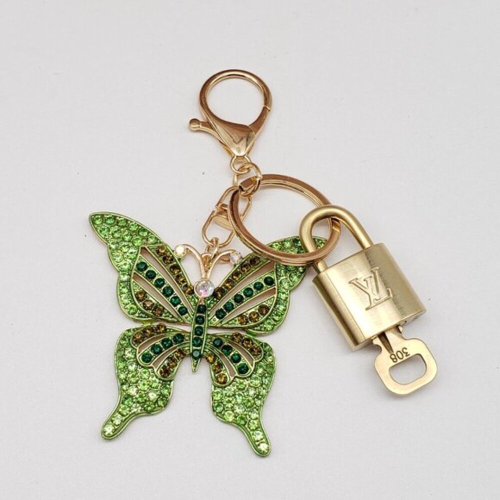 Authentic Louis Vuitton Gold Padlock & Key 🔒 LV Bag Charm w/ Unbranded Keychain - Picture 9 of 9